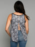 The Tie Back Tank -  Grey Floral / Grey Plaid